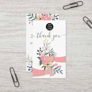 Carte De Visite Belle illustration de bouts fleuris merci