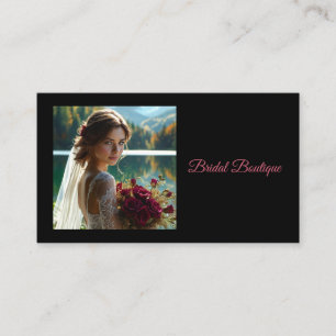 Carte De Visite Belle Mariée par un lac Pittoresque d'automne