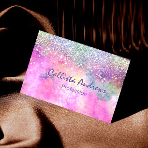 Carte De Visite Belle parties scintillant en argent irisé