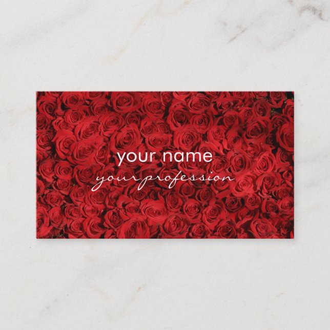 Carte De Visite belle photographie élégante élégante de roses (Devant)