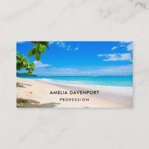 Carte De Visite Belle plage tropicale ensoleillée Photo