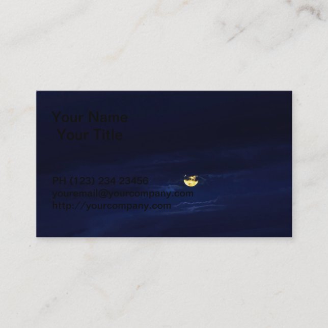 Carte De Visite Belle Pleine lune en nuages bleus de minuit (Devant)