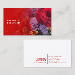 Carte De Visite Belles Fleurs Avec Rouge Gradient