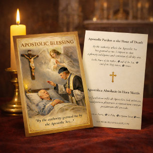 Carte De Visite Bénédiction apostolique Prière catholique latin 