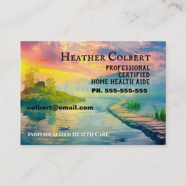 Carte De Visite Bénéficiaire Sunset Tranquille Professionnel Pacif (Devant)