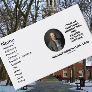 Carte De Visite Benjamin Franklin Trois Choses Extrêmement Diffici