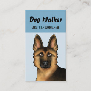 Carte De Visite Berger Allemand Chien Walker Service pour animaux 