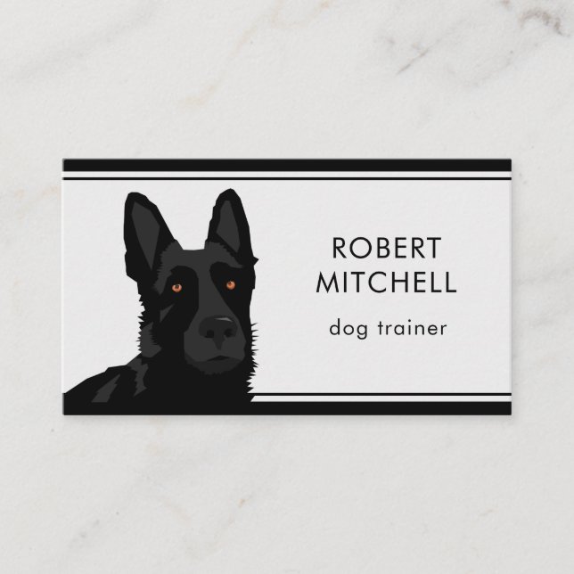 Carte de visite berger allemand noir (Devant)