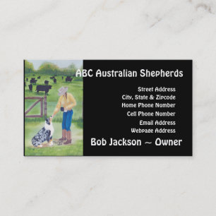 Carte De Visite Berger australien "fin peinture de jour"