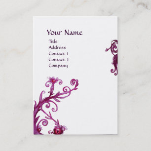 Carte De Visite BÉRIES MAGIQUES 4 MONOGRAM blanc violet rouge