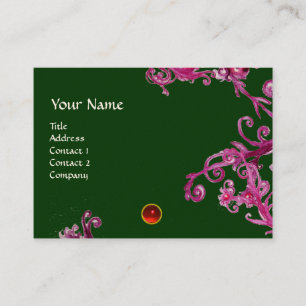 Carte De Visite BÉRIES MAGIQUES MONOGRAM gem rouge vert violet tou