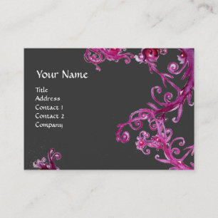 Carte De Visite BÉRIES MAGIQUES MONOGRAM gris violet rose blanc