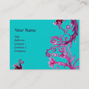 Carte De Visite BERRIES MAGIQUES bleu rouge violet MONOGRAM