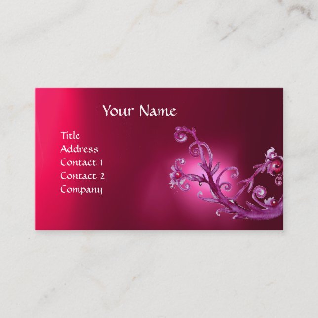 Carte De Visite BERRIES MAGIQUES MONOGRAM GEM ruby rose (Devant)