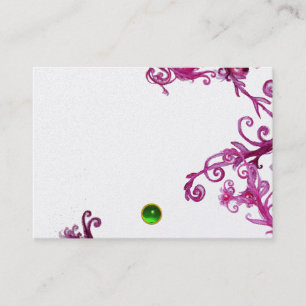 Carte De Visite BERRIES MAGIQUES MONOGRAM Green Gem Platine argent