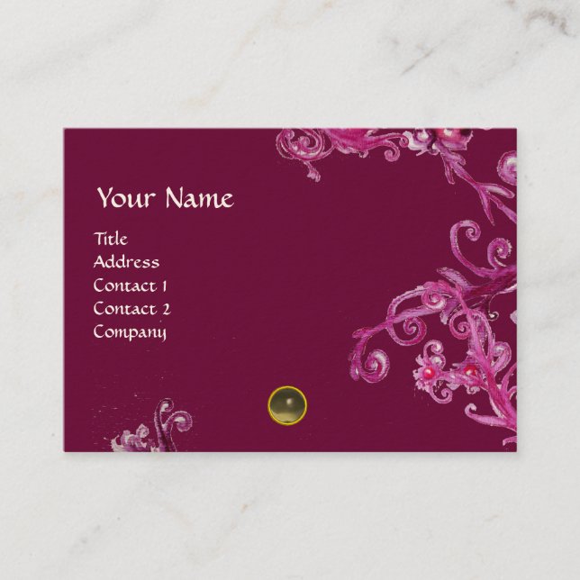 Carte De Visite BERRIES MAGIQUES MONOGRAM gris-gemme (Devant)