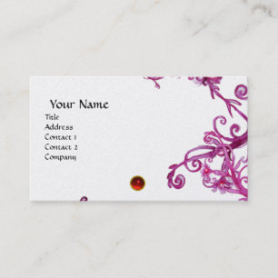 Carte De Visite BERRIES MAGIQUES MONOGRAM perle rouge violet blanc