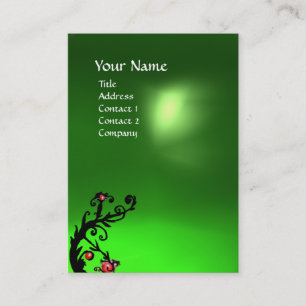 CARTE DE VISITE BERRIES MAGIQUES MONOGRAMME DE GEM ÉMERAUDE VERT