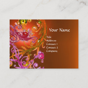 Carte De Visite BERRIES ROUGES SWIRLS GEMSTONE orange