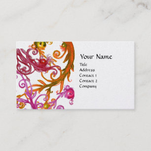 Carte De Visite BERRIES ROUGES SWIRLS platine métallique