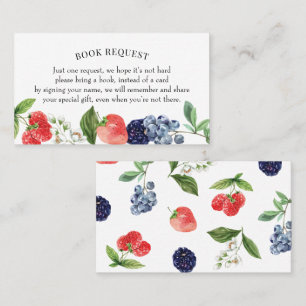 Carte De Visite Berry Sweet Book Request ou Book for Baby Card