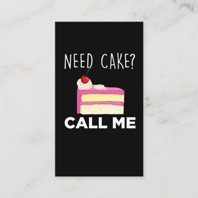 Carte De Visite Besoin de gâteau Appelez-moi Pâtisserie Funny Bake (Devant)