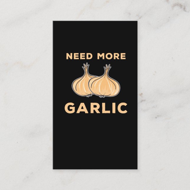 Carte De Visite Besoin de plus d'ail Funny Kitchen Hobby Chef cuis (Devant)