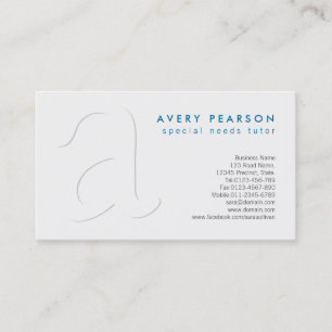 Carte De Visite Besoins spéciaux Tutor Shadow Monogramme BusinessC