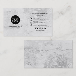 Carte De Visite Béton/Ciment gris simple et moderne