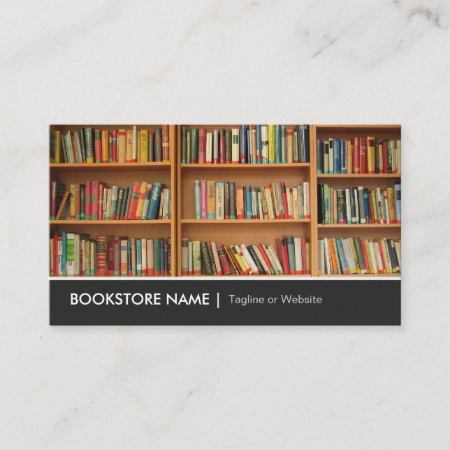 Carte De Visite Bibliothèque de librairies d'occasion - Tablettes  (Devant)