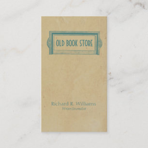 Carte De Visite Bibliothèque vintage de plat de livre