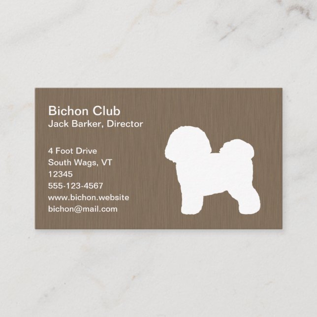 Carte De Visite Bichon Frise Silhouette (Devant)
