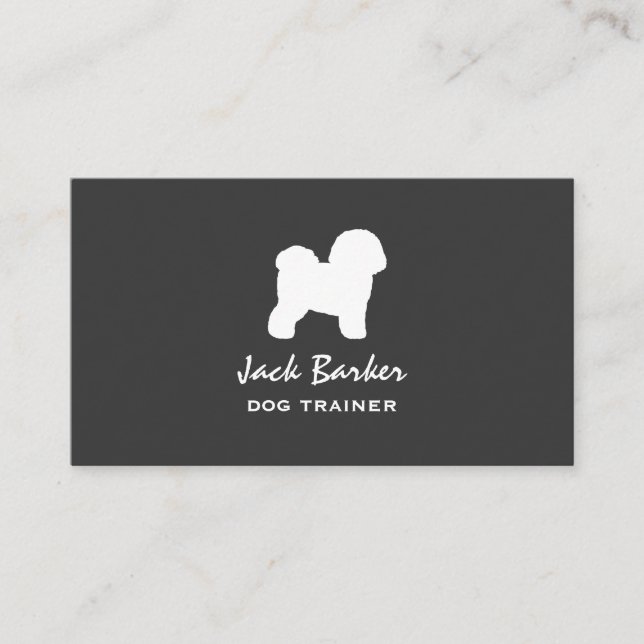 Carte De Visite Bichon Frise Silhouette | race de chiens | Soins a (Devant)