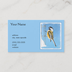 Carte De Visite Bickadee sur la peinture d'alimentation - Oiseaux 