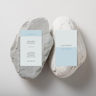 Carte de visite bicolore bleu minimaliste