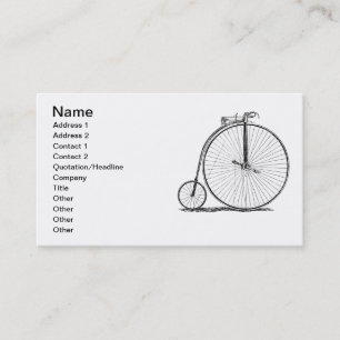 Carte De Visite Bicyclette à grande roue Penny Farthing