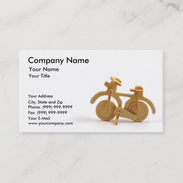 Carte De Visite Bicyclette en bois (Devant)