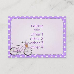 Carte De Visite Bicyclette et pois pourpre