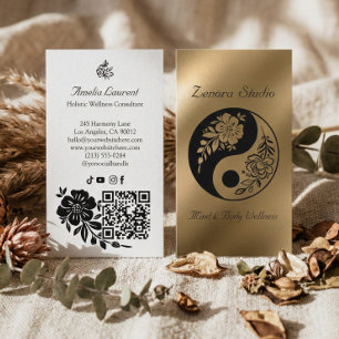 Carte De Visite Bien-être Spirituel Holistique Yin Yang Or Luxe