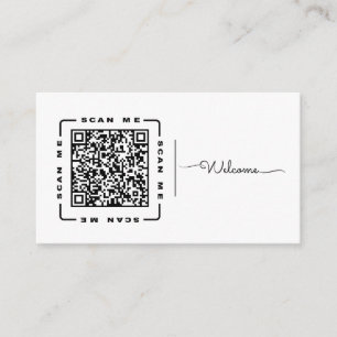 Carte De Visite Bienvenue   Modèle de code QR et de logo personnal