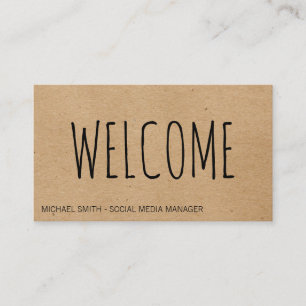 Carte De Visite Bienvenue Texture naturelle