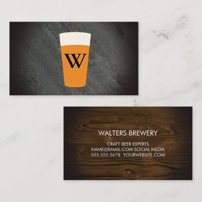 Carte De Visite Bière artisanale | Bois de pierre (Devant / Derrière)