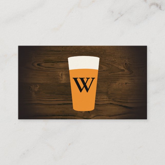 Carte De Visite Bière artisanale | Grain de bois (Devant)