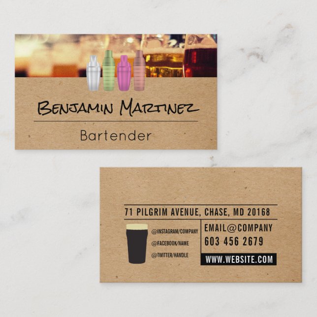 Carte De Visite Bière | Barre (Devant / Derrière)