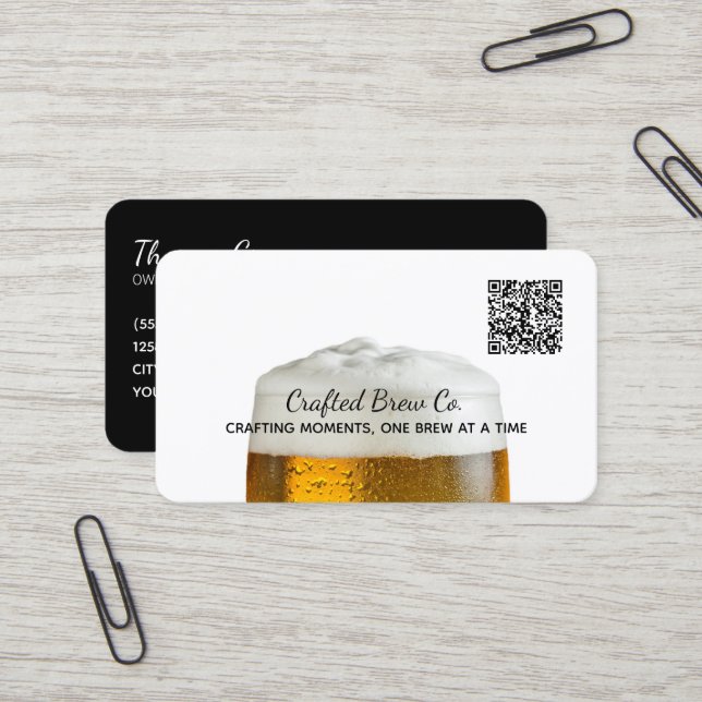 Carte De Visite 🍻 bière brasserie personnalisée QR (Devant/Arrière en situation)
