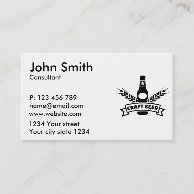 Carte De Visite Bière de métier (Devant)