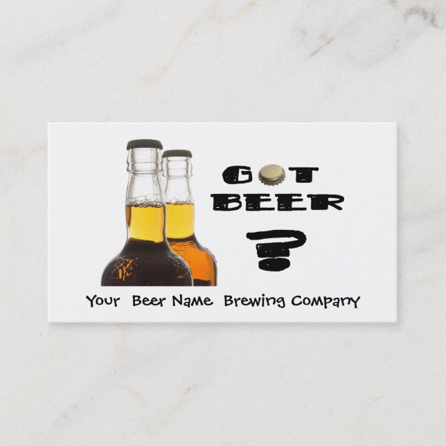 Carte De Visite Bière obtenue ? Société de brassage, barre, U-Brew (Devant)
