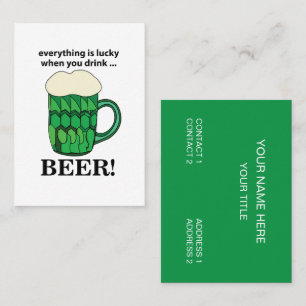 Carte De Visite Bière Verte Chanceux St Patrick Bière Verte