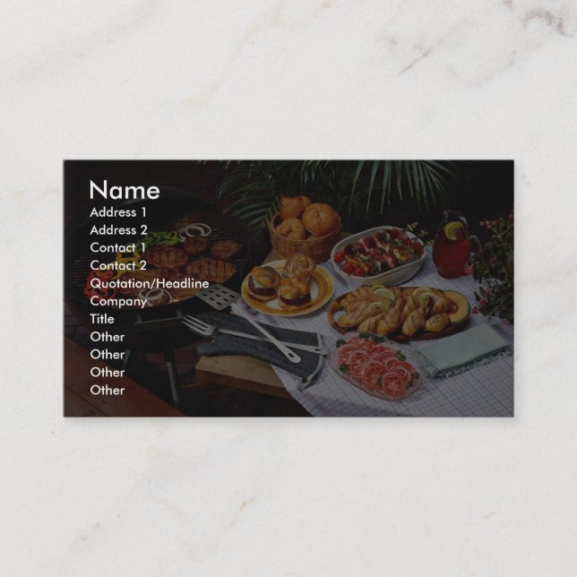 Carte De Visite Biftecks, hamburgers, poulet (Devant)
