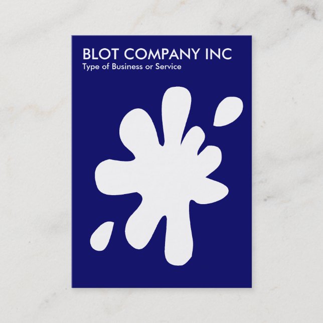 Carte De Visite Big Blot - Blanc sur Bleu foncé 000066 (Devant)